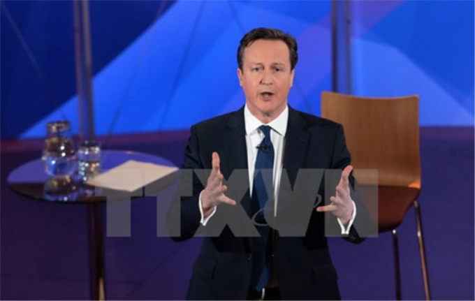 hủ tướng Anh David Cameron trong chương trình đặc biệt trước bầu cử của Đài BBC. Nguồn: TTXVN